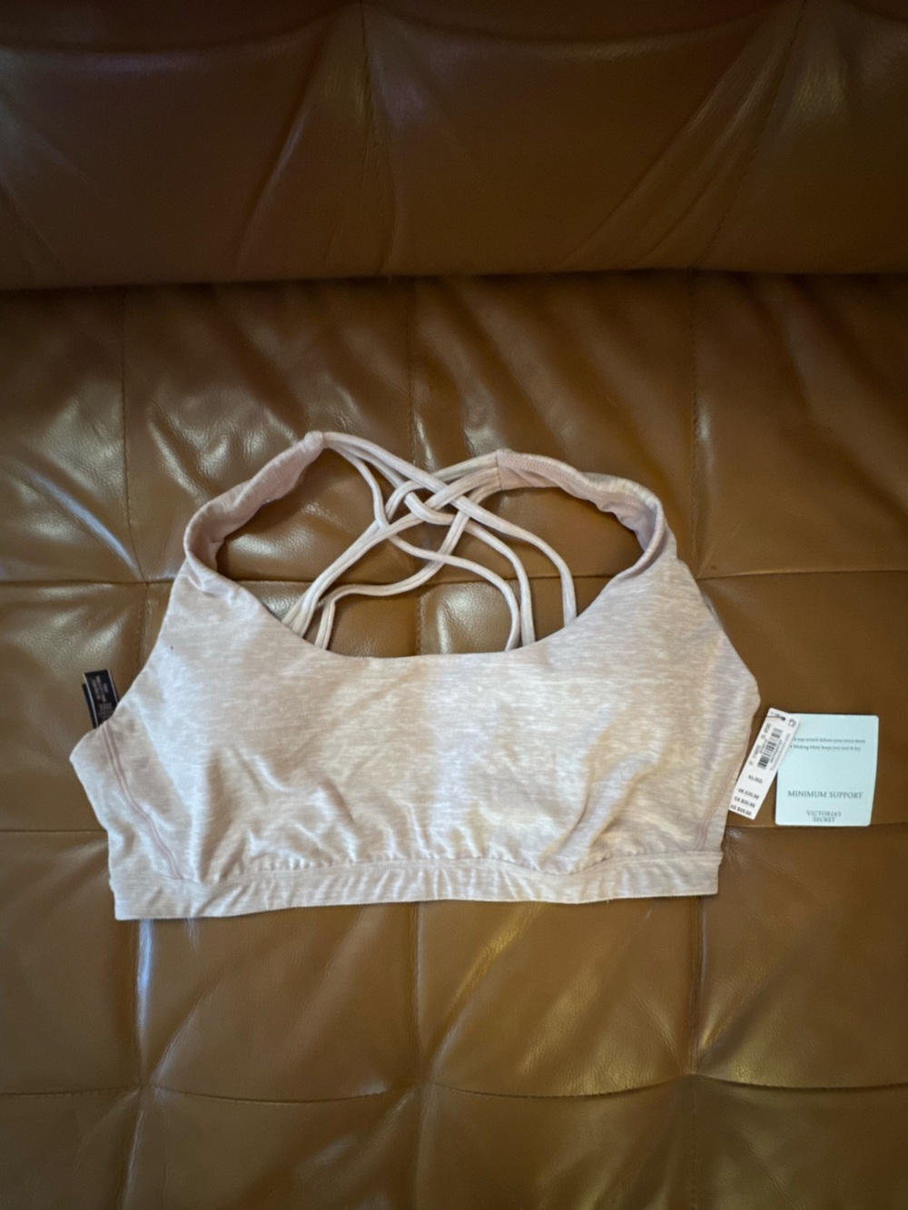 Victoria's Secret Pale Heather Mauve Strappy Sports Bralette